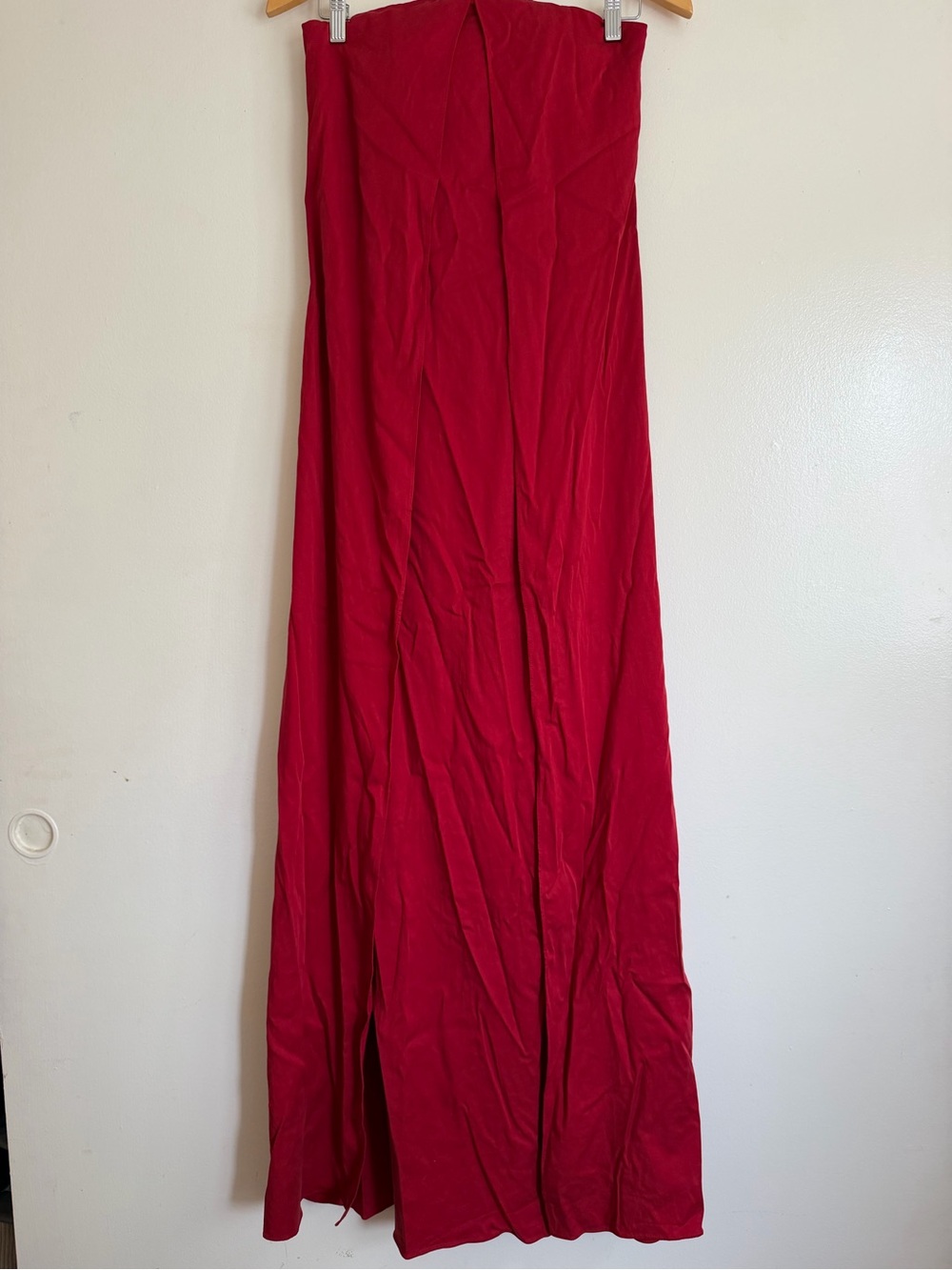 Elegant Strapless Red Maxi Dress